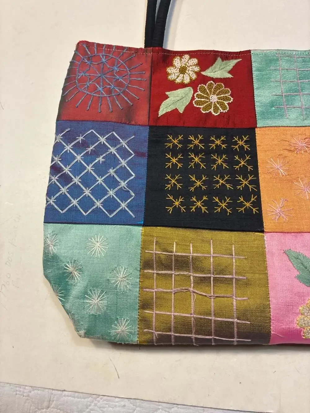 Circa Asia 100% Silk Embroidered Patchwork Tote Bag